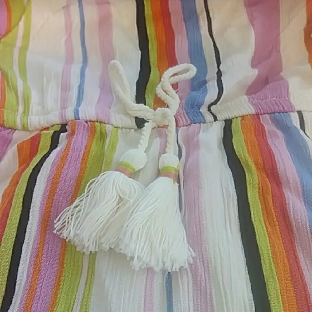 3/$15 ❤️ Art Class Girl's Ruffle Off-Shoulder Dress, Multicolored, Size L - Picture 4 of 6